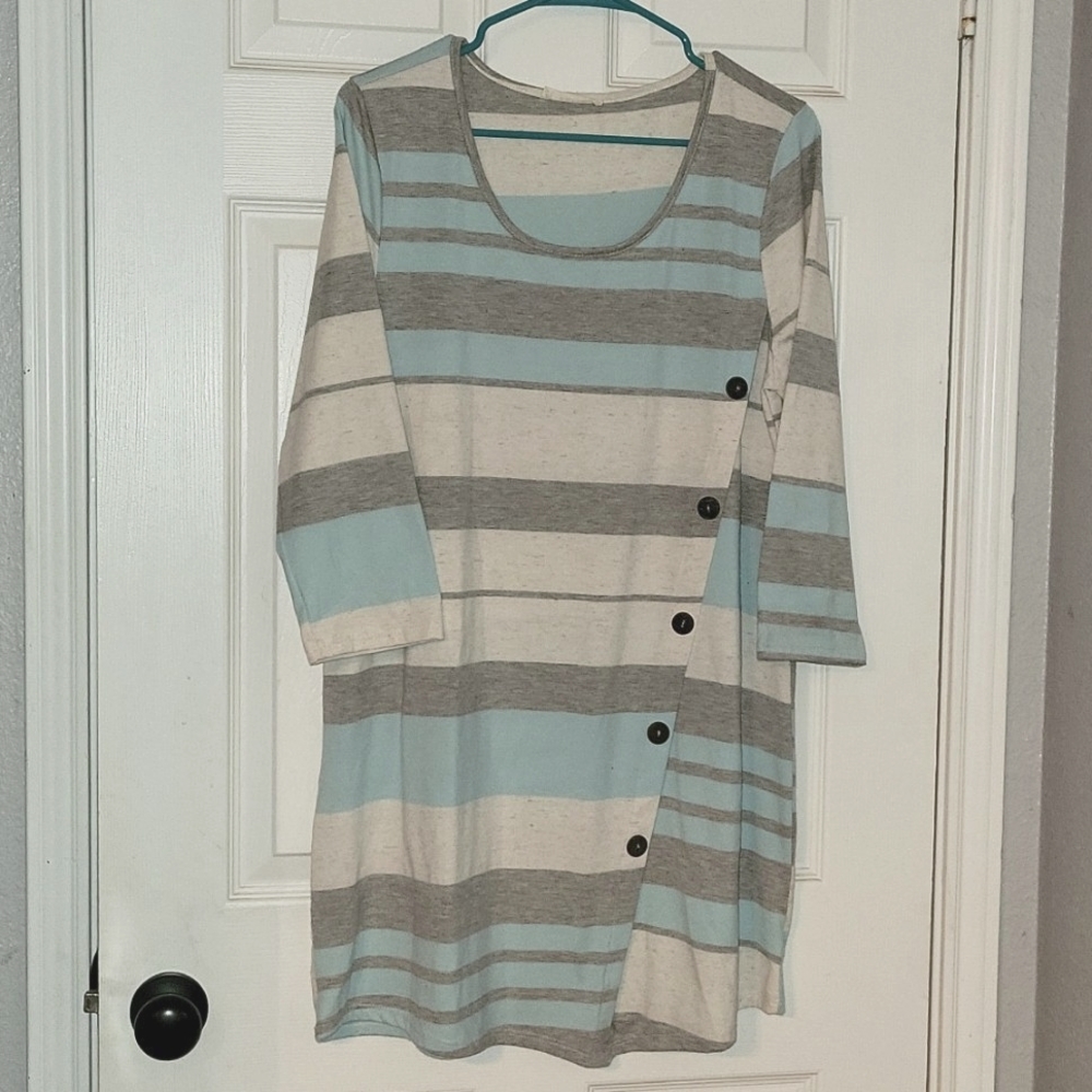 Entro brand super soft large light blue/heather dress